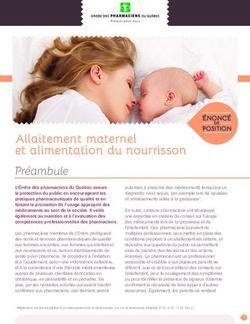 Allaitement maternel et alimentation du nourrisson - Ordre des ...