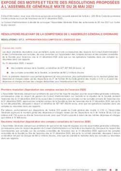 EXPOSÉ DES MOTIFS ET TEXTE DES RÉSOLUTIONS PROPOSÉES À L'ASSEMBLÉE GÉNÉRALE MIXTE DU 26 MAI 2021