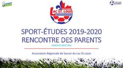 SPORT-ÉTUDES 2019-2020 RENCONTRE DES PARENTS - Association Régionale de Soccer du Lac St-Louis - Association ...