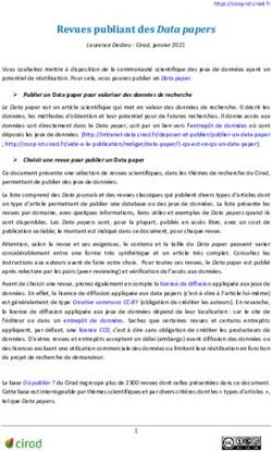 Revues publiant des Data papers - Cirad Authentication Service