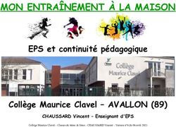 MON ENTRA&Icirc;NEMENT &Agrave; LA MAISON - EPS et continuit&eacute; p&eacute;dagogique Coll&egrave;ge Maurice Clavel - AVALLON (89) - Coll&egrave;ge Maurice Clavel