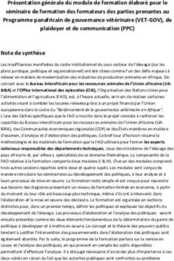 Présentation générale du module de formation élaboré pour le séminaire de formation des formateurs des parties prenantes au Programme panafricain ...