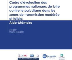 Cadre d'évaluation des programmes nationaux de lutte contre le paludisme dans les zones de transmission modérée et faible: Aide-Mémoire - avril ...