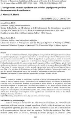 L'enseignement en mode synchrone des activités physiques et sportives dans un contexte de confinement J. Alem & H. Hariti - at Laurentian University