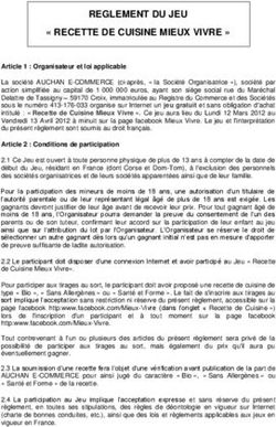 REGLEMENT DU JEU " RECETTE DE CUISINE MIEUX VIVRE "