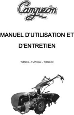 MANUEL D'UTILISATION ET D'ENTRETIEN