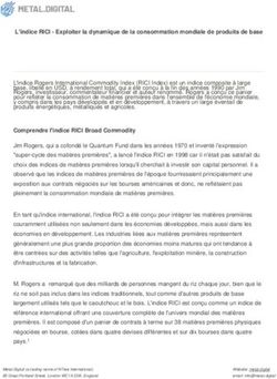 L'indice RICI - Exploiter la dynamique de la consommation mondiale de produits de base - Exploiter la dynamique de la consommation ...