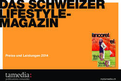 Das schweizer lifestyle-magazin - Preise und Leistungen 2014 mytamedia.ch