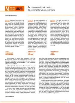 Le commentaire de cartes, la g&eacute;ographie et les concours