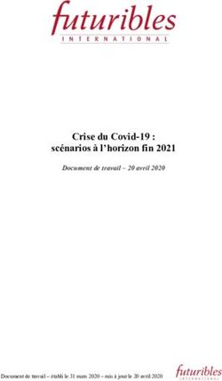 Crise du Covid-19 : scénarios à l'horizon fin 2021 - Document de travail - 20 avril 2020 - Futuribles