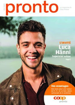 Luca H&auml;nni L'INVIT&Eacute; - Vos avantages - Coop Pronto