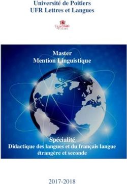 Université de Poitiers UFR Lettres et Langues Master Mention Linguistique - Spécialité 2017-2018
