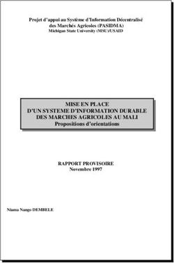 MISE EN PLACE D'UN SYSTEME D'INFORMATION DURABLE DES MARCHES AGRICOLES AU MALI