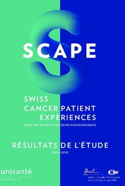 SCAPE SWISS CANCER PATIENT EXPERIENCES RÉSULTATS DE L'ÉTUDE - VÉCU DES PATIENTS EN SOINS ONCOLOGIQUES - HFR