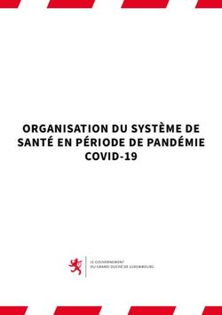 ORGANISATION DU SYSTÈME DE SANTÉ EN PÉRIODE DE PANDÉMIE COVID-19