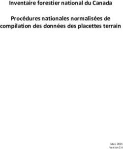 Inventaire forestier national du Canada Proc&eacute;dures nationales normalis&eacute;es de compilation des donn&eacute;es des placettes terrain - National Forest Inventory