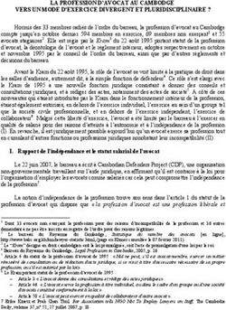 LA PROFESSION D'AVOCAT AU CAMBODGE VERS UN MODE D'EXERCICE DIVERGENT ET PLURIDISCIPLINAIRE ?