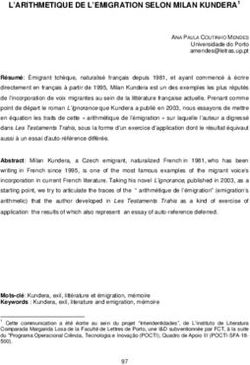 L'ARITHMETIQUE DE L'EMIGRATION SELON MILAN KUNDERA1