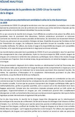 RÉSUMÉ ANALYTIQUE Conséquences de la pandémie de COVID-19 sur le marché de la drogue