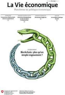 La Vie économique Plateforme de politique économique - Die Volkswirtschaft