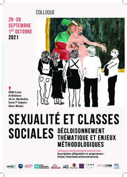 SEXUALITÉ ET CLASSES SOCIALES DÉCLOISONNEMENT - MSH Paris Nord