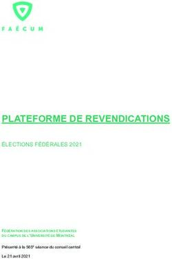 PLATEFORME DE REVENDICATIONS - &Eacute;LECTIONS F&Eacute;D&Eacute;RALES 2021 - Pr&eacute;sent&eacute; &agrave; la 565e s&eacute;ance du conseil central Le 21 avril 2021 - FA&Eacute;CUM