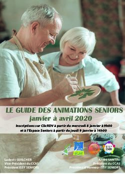 LE GUIDE DES ANIMATIONS SENIORS - janvier à avril 2020 - Issy
