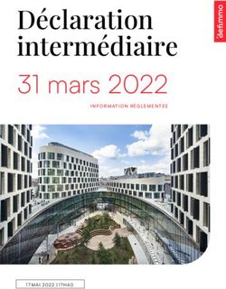Déclaration intermédiaire - 31 mars 2022 INFORMATION RÉGLEMENTÉE