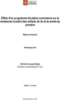 Effets d'un programme de pleine conscience sur le rendement scolaire des enfants de 3e et 4e année du primaire - Mémoire doctoral Véronique Alvo ...
