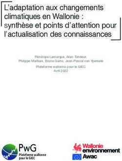 PWG - L'ADAPTATION AUX CHANGEMENTS CLIMATIQUES EN WALLONIE : SYNTHÈSE ET POINTS D'ATTENTION POUR L'ACTUALISATION DES CONNAISSANCES