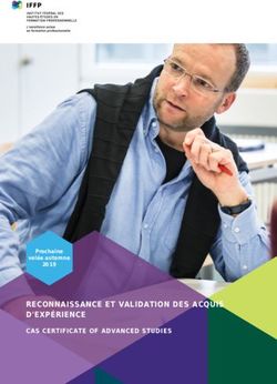RECONNAISSANCE ET VALIDATION DES ACQUIS D'EXPÉRIENCE - CAS CERTIFICATE OF ADVANCED STUDIES - SFIVET
