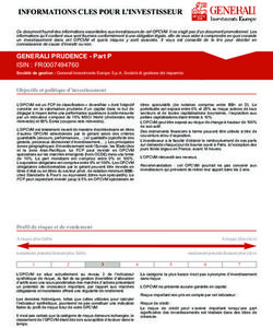 INFORMATIONS CLES POUR L'INVESTISSEUR