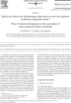 Quelle est la place des thérapeutiques adjuvantes au cours du syndrome de détresse respiratoire aiguë ? Place of adjuvant therapeutics in the ...