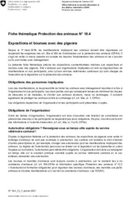Fiche thématique Protection des animaux N 18.4 Expositions et bourses avec des pigeons