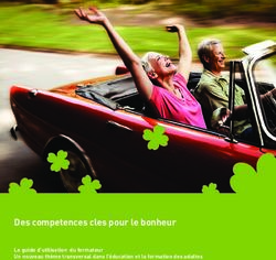 Des competences cles pour le bonheur - Le guide d'utilisation du formateur Un nouveau thème transversal dans l'éducation et la formation des ...