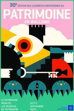 PATRIMOINE EN WALLONIE - 30e ÉDITION DES JOURNÉES EUROPÉENNES DU - Wallonia.be