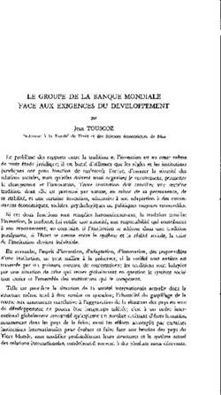 LE GROUPE DE LA BANQUE MONDIALE FACE AUX EXIGENCES DU DEVELOPPEMENT