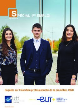 S PÉCIAL 1ER EMPLOI - Enquête sur l'insertion professionnelle de la promotion 2020 - Université de technologie de Troyes