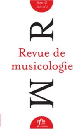 Tome 107 2021, n 2 - Soci&eacute;t&eacute; Fran&ccedil;aise de musicologie