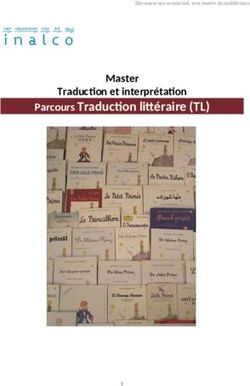 Parcours Traduction littéraire (TL) - Master Traduction et interprétation Document non contractuel, sous réserve de modification - Inalco