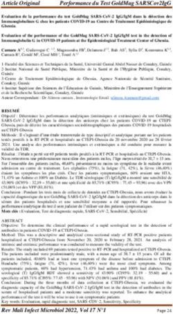 ARTICLE ORIGINAL PERFORMANCE DU TEST GOLDMAG SARSCOV2IGG