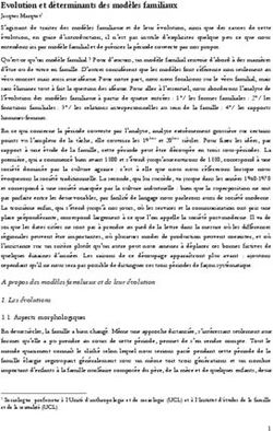 Evolution et déterminants des modèles familiaux