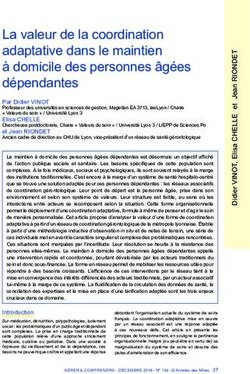 La valeur de la coordination adaptative dans le maintien à domicile des personnes âgées dépendantes - Les Annales ...