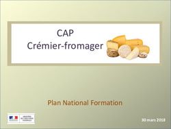 CAP Crémier-fromager Plan National Formation - Métiers de l'Alimentation