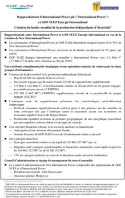 Rapprochement d'International Power plc ("International Power") et GDF SUEZ Energie International Création du leader mondial de la production ...