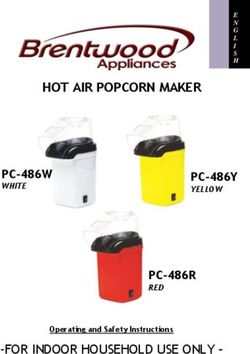 HOT AIR POPCORN MAKER-FOR INDOOR HOUSEHOLD USE ONLY- PC-486W PC-486Y