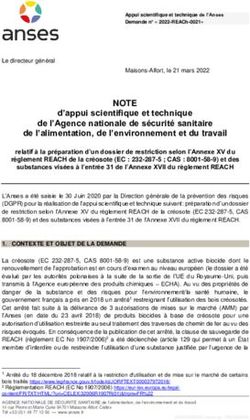 NOTE d'appui scientifique et technique de l'Agence nationale de s&eacute;curit&eacute; sanitaire de l'alimentation, de l'environnement et du travail - Anses