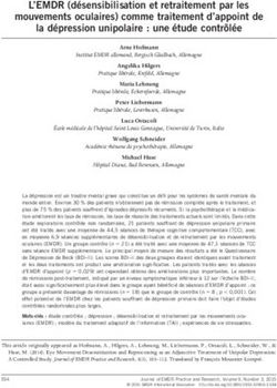 L'EMDR (désensibilisation et retraitement par les mouvements oculaires) comme traitement d'appoint de la dépression unipolaire : une étude ...