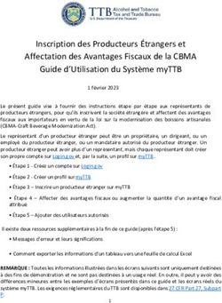 Inscription des Producteurs &Eacute;trangers et Affectation des Avantages Fiscaux de la CBMA Guide d'Utilisation du Syst&egrave;me myTTB