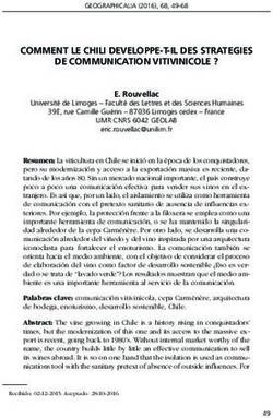 COMMENT LE CHILI DEVELOPPE-T-IL DES STRATEGIES DE COMMUNICATION VITIVINICOLE ?